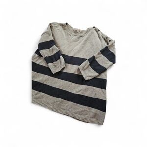 Striped Gray and Black Men's Sweater